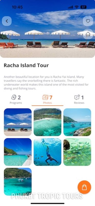 Tropic Tours Mobapp - Tour page