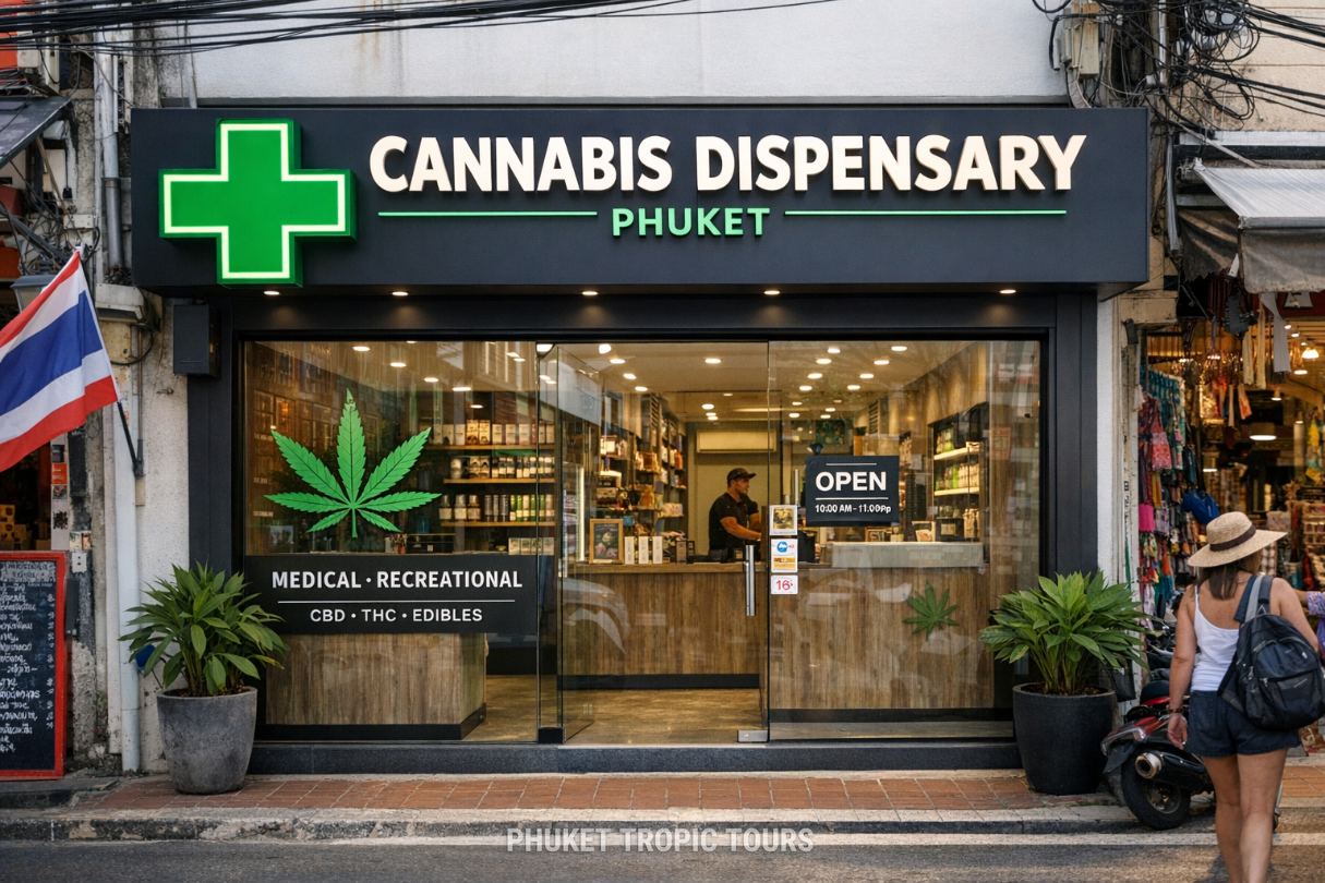 Licensed cannabis dispensary in Phuket illustrating Thailand's tightened cannabis rules in 2026