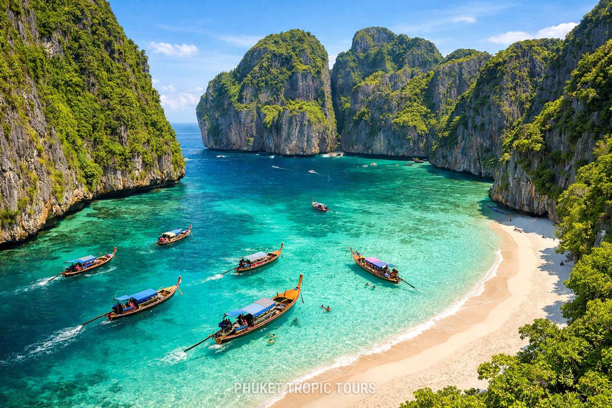 Maya Bay on a Phi Phi Islands day trip from Phuket