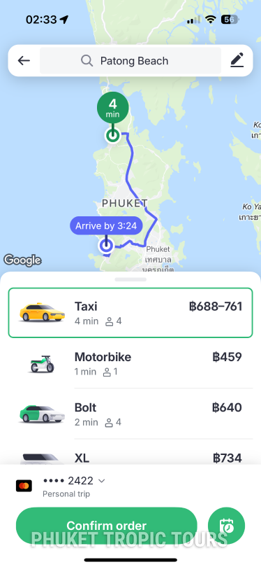 Taxi in Phuket - Bolt app